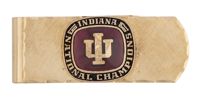 1987 Bobby Knight Indiana University National Champions Gold Pendant Made into 12k Gold Money Clip (Steiner)